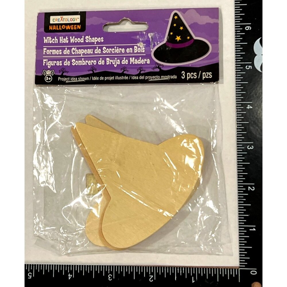 Creatology Halloween Witch Hat Wood Shapes 3 Pcs DIY Craft Supplies 224520